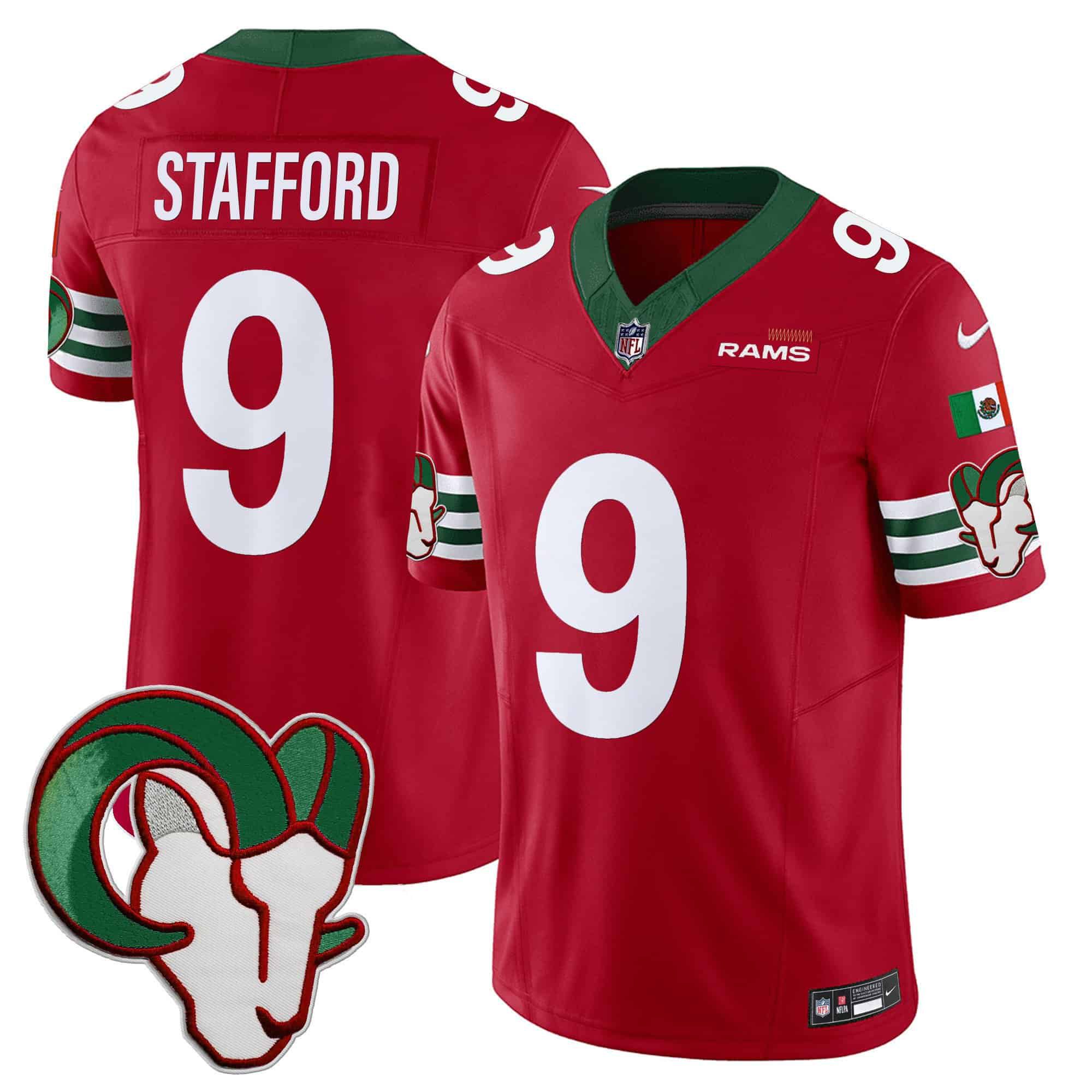 Men Los Angeles Rams #9 Stafford Red 2024 Nike Mexico Vapor Limited NFL Jersey style 1->indianapolis colts->NFL Jersey
